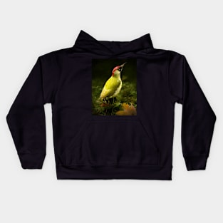 Green woodpecker Kids Hoodie